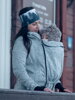 Elsa - mikina, sveter na nosenie detí vpredu, sivý melír