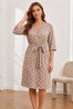 Tenký bavlnený župan do pôrodnice LaPenna 19282 Beige Dots