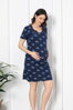 Tehotenská nočná košeľa 21293 Hearts Navy