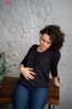 Blúzka na dojčenie, tehotenská blúzka Kangaroo 7/8 rukáv, Graphite