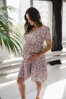 Tehotenské šaty na dojčenie Lovely Dress White with Flowers SS