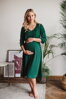 Tehotenské šaty na dojčenie, 3/4 rukáv, Lovely Midi Dress Bottle Green