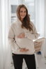 Hrubá tehotenská a dojčiaca oversized mikina Motherhood Latte Melange