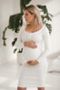 Tehotenské šaty na dojčenie Tummy Cream White