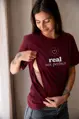 Tričko na dojčenie so zipsom Real Burgundy