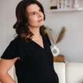 Tehotenská nočná košeľa Linda Black