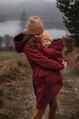 Tehotenská softshellová parka/ kabát 5v1 na nosenie detí, Burgundy