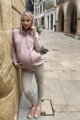 Tehotenská a nosičská bavlnená mikina 5v1 Pola, Dust  Pink