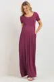 Tehotenské maxi šaty s krátkym rukávom Catrice Magenta
