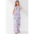 Kvetinové tehotenské maxi šaty na dojčenie Ellie Blue