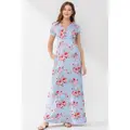 Kvetinové tehotenské maxi šaty na dojčenie Ellie Blue