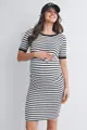 Pruhované priliehavé tehotenské šaty Kimberley Stripes