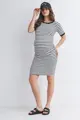 Pruhované priliehavé tehotenské šaty Kimberley Stripes