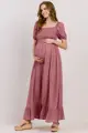 Tehotenské maxi šaty na leto Rory Mauve