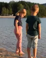 Detské baggy tepláky ľahké, staroružové