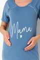 Nočná košeľa na gombíky 21304 Mama Love Blue