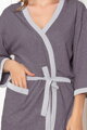 Tenký bavlnený župan do pôrodnice LaPenna 19279 Dark Grey