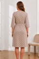 Tenký bavlnený župan do pôrodnice LaPenna 19282 Beige Dots