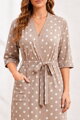 Tenký bavlnený župan do pôrodnice LaPenna 19282 Beige Dots