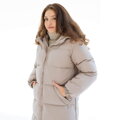 Zimná tehotenská a nosičská páperová bunda 3v1 Love&Carry, Beige