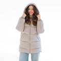 Zimná tehotenská a nosičská páperová bunda 3v1 Love&Carry, Beige