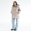 Zimná tehotenská a nosičská páperová bunda 3v1 Love&Carry, Beige
