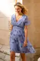 Šifónové tehotenské a dojčiace šaty Flower print Blue