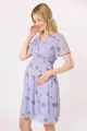Šifónové tehotenské a dojčiace šaty Flower print Blue