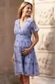 Šifónové tehotenské a dojčiace šaty Flower print Blue