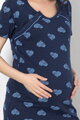 Tehotenská nočná košeľa 21293 Hearts Navy