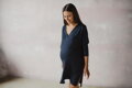Bambusová nočná košeľa na dojčenie Moon, dl.rukáv, Navy Blue