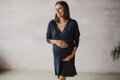 Bambusová nočná košeľa na dojčenie Moon, dl.rukáv, Navy Blue