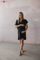 Bambusová nočná košeľa na dojčenie Moon Navy Blue