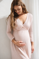 Bambusová nočná košeľa na dojčenie Star Light 78 rukáv, Powder Pink