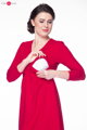 Šaty tehotenské a na dojčenie, 7/8 rukáv, Carry Red Dress