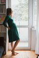 Šaty tehotenské a na dojčenie, 7/8 rukáv, Carry Bottle Green Dress