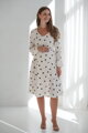 Tehotenské ľanové šaty na dojčenie Lovely Midi Dress Cream with Dots