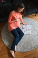 Tmavomodré tehotenské legíny s vysokým pásom Milk&Love