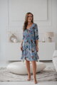 Tehotenské šaty na dojčenie Lovely Dress, Blue with flowers
