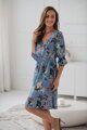 Tehotenské šaty na dojčenie Lovely Dress, Blue with flowers