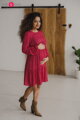 Tehotenské šaty na dojčenie, dl.rukáv, Lovely Dress Red