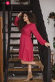 Tehotenské šaty na dojčenie, dl.rukáv, Lovely Dress Red