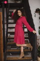 Tehotenské šaty na dojčenie, dl.rukáv, Lovely Dress Red