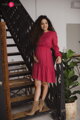 Tehotenské šaty na dojčenie, dl.rukáv, Lovely Dress Red
