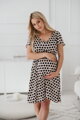 Tehotenské šaty na dojčenie Lovely Dress Beige with Dots