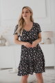 Tehotenské šaty na dojčenie Lovely Dress Black with Roses SS