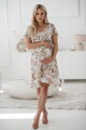 Tehotenské šaty na dojčenie Lovely Dress Cream with Flowers SS