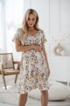 Tehotenské šaty na dojčenie Lovely Dress Cream with Flowers SS