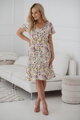 Tehotenské šaty na dojčenie Lovely Dress Cream with Flowers