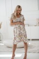 Tehotenské šaty na dojčenie Lovely Dress Cream with Flowers